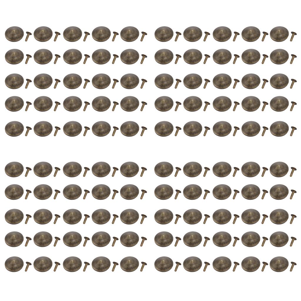 100 Sets Pilznägel Nieten 25mm DIY Verchromte Eisen Kegelspikes und Nieten Pilzkopf Nieten für Reparaturen