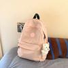 School bag female college student Korean version of leisure backpack simple and versatile large capacity high school student computer backpack trend
