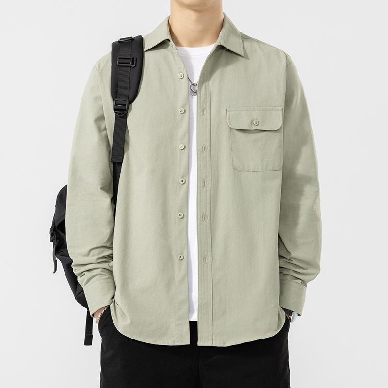 Spring New Trend American Heavy Cotton Shirt Casual Jacket Men's Jacket
