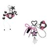 Cartoon Flocking Heart Keychain Compact Bag Charm Wing Star Decoration Bag Pendnat Lovely Gift For Friend Family