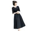 European and American style evening dress, new black medium and long dress, thin temperament, usually can wear evening clothes