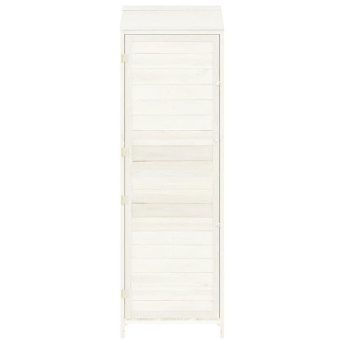 152187 vidaXL Remise de jardin Blanc 55x52x174,5 cm Bois de sapin solide