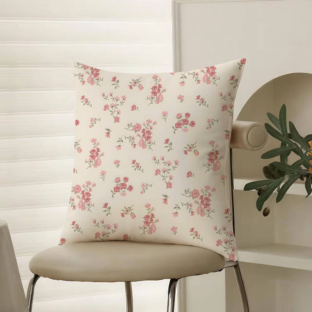 Elegant Flowers With Artistic Patterns Pillow Case Comfort Sofa Bed Silky elegant Invisible zipper Decorative cushion cover