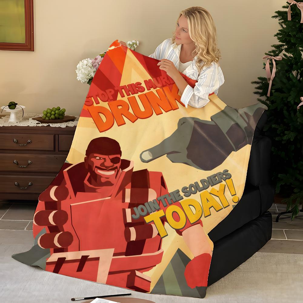 Game T-Team F-Fortress Throw Flannel Blanket, Soft Warm, Durable & Washable cute Cool