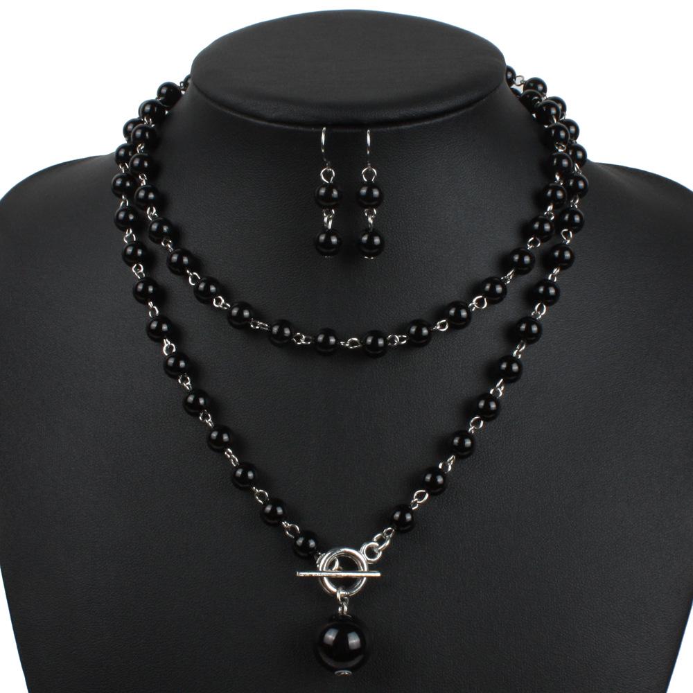Collana di Perle Europee e Americane Catena da Collo Regolabile, Catena Lunga Multicolore per Maglione