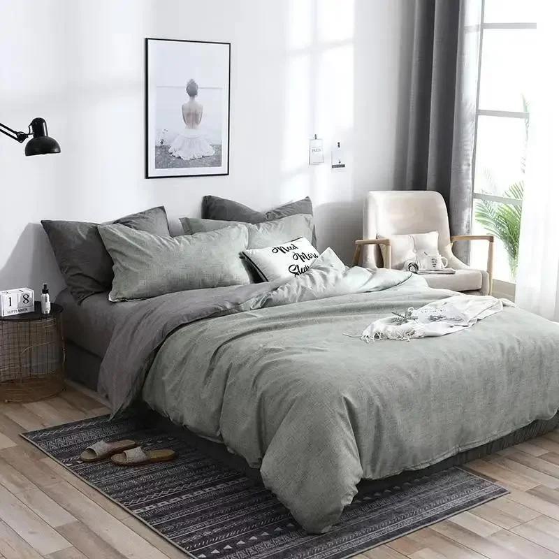 3pcs Couple Duvet Cover with Pillow Case Nordic Comforter Bedding Set Quilt Cover Queen/King Double or Single Bed