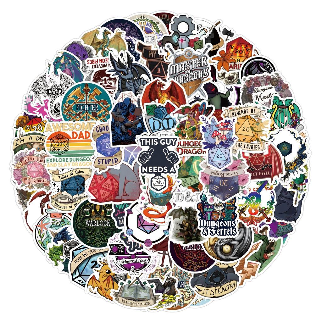 100 Photos of Dragons and Dungeons OL Graffiti Stickers Notebook Car Suitcase Water Cup Waterproof Stickers