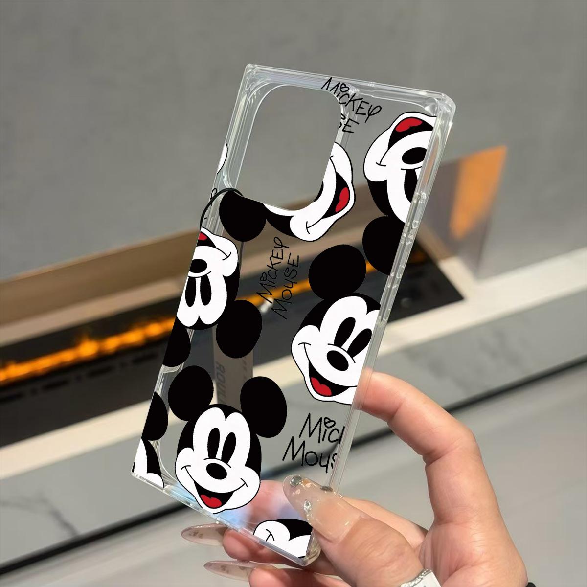 

Прозрачный квадратный чехол-накладка для защиты iPhone 15 Plus 14 Pro Max 11 16 ProMax 13 12 с узором аватара Микки Мауса iphone 15 ProMax