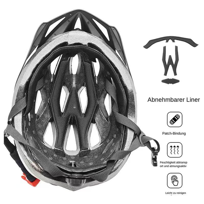 Adult Bike Helmet, Lightweight Breathable Adjustable Cycling Helmet with 20 Vents, Detachable Visor, for Road & Mountain Biking