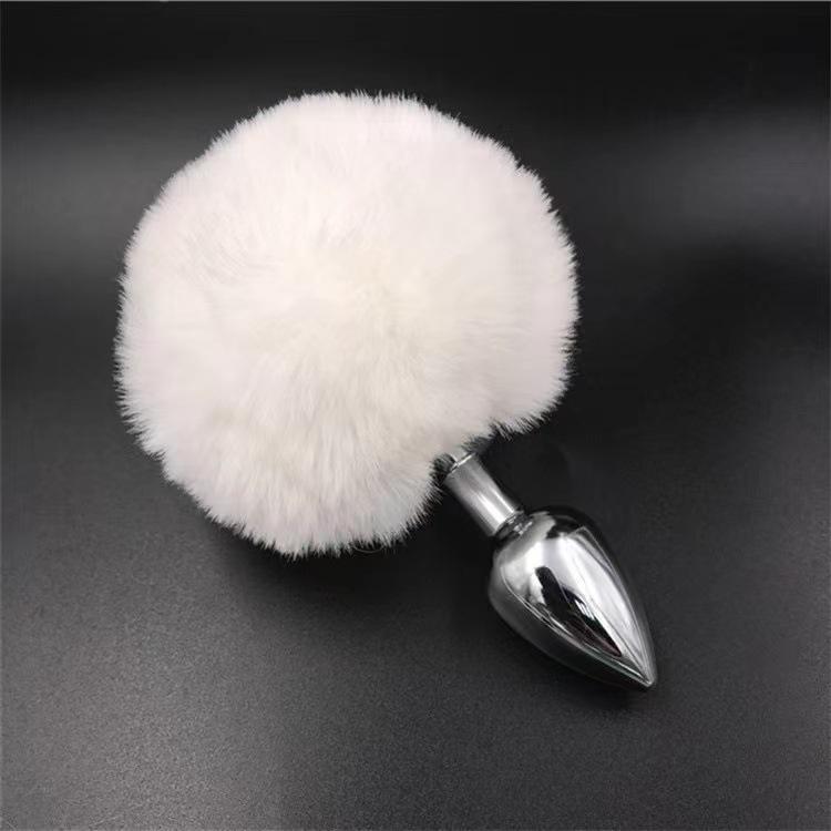 Unisex Metal Anal Plug with Plush Tail