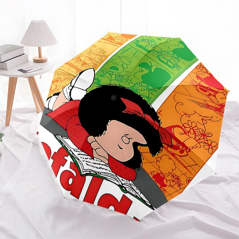 

Mafalda s Umbrella: Automatic Opening & Closing, Foldable Design, 8-Rib Iron Frame, Outdoor Use, Perfect Gift for Fans and Travelers0104151a