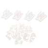 Clear LED Tape Fasteners, Plastic LED Ribbon Holders, with Two Opposing Prongs and Flat Mounting Bases for Direct Placement and Organized Routing