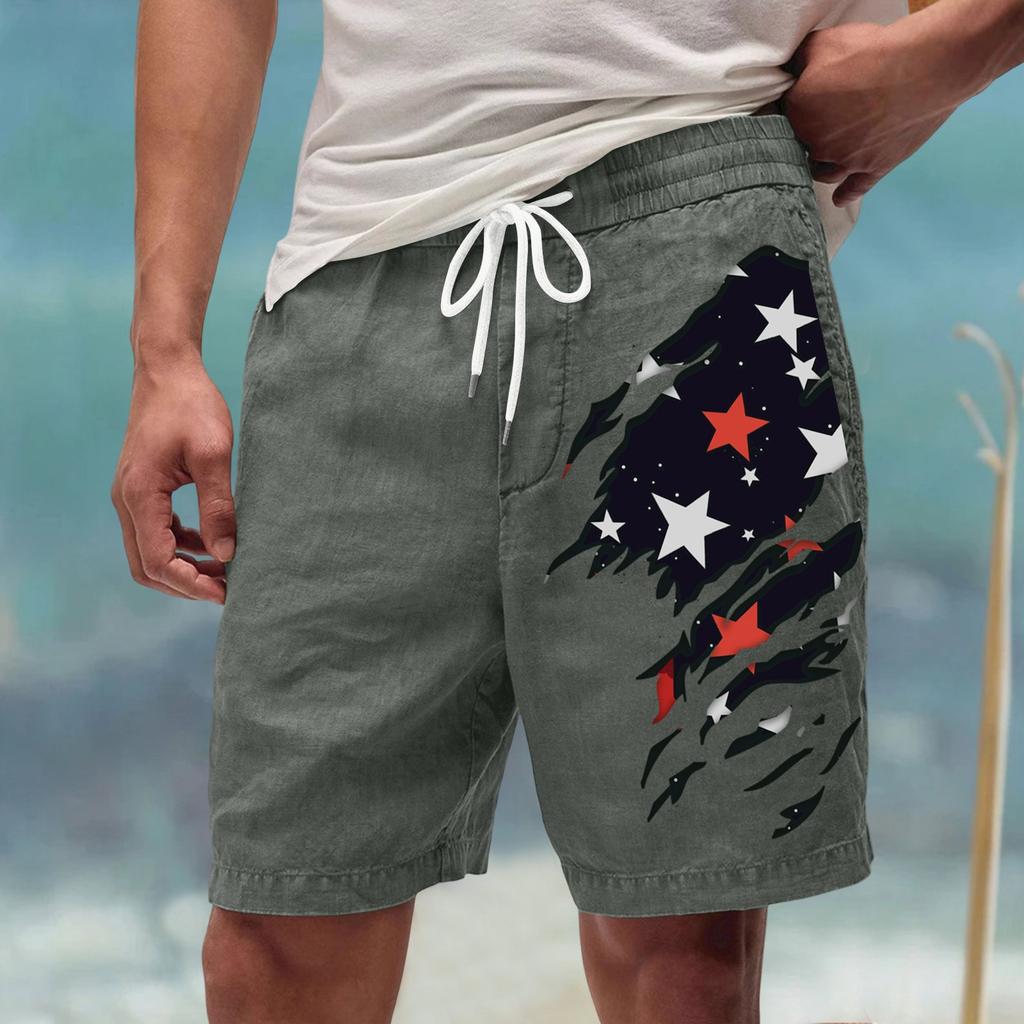 Męskie letnie, duże, swobodne, luźne spodnie sportowe, szorty plażowe