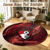 Round Rug Custom NameBournemouth Football Pattern Non Slip Carpet Home Floor Decor