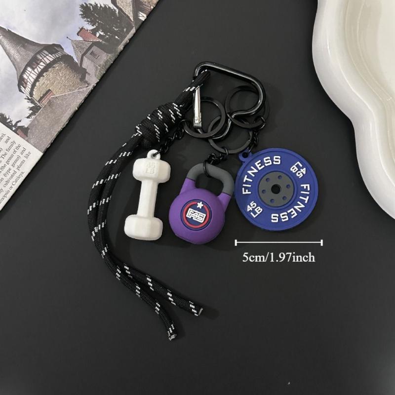 Mini Fitness Series Pendant Heart Buckle Simulation Dumbbells Keyring  Bodybuilder