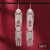 Niche double-layer Miao silver earrings, retro fringed personalized long earrings, women's middle earrings.