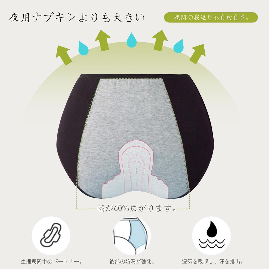 MUUZU Sanitary Junior Period Security Period Menstrual Products for Sizes Panties, Underwear, Innerwear, Panties, Pants, Pants, Day/Night Set, Girls,