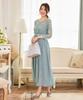 Hanmall Gray Party Formal Round Suitable for Weddings and Plus LON515 Dress, Lace, Dress, Embroidered, 3/4 Sleeves, Neck, Receptions, Sizes,