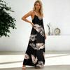 Women's Fashion Backless Spaghetti Strap Casual Loose-Fit Vintage Print Dress