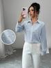 2026 Spring/Summer Elegant Solid Color Lapel Single-Breasted Shirt PJ0579