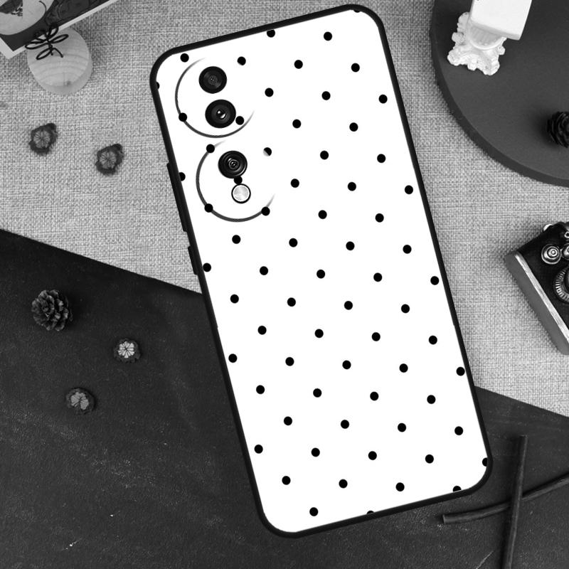 Black And White Polka Dot Case For Honor Magic 7 Pro 6 5 Cover For Honor 200 400 Lite 90 70 50 X9 X8a X8b X9a X9b X9c