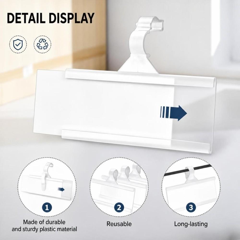 10Pcs Translucent Label Holder Plastic Plastic Hang Tag Price Tag Holder  Retail Store Display