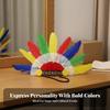 Feather Headdress Unisex Tribal Chief Headpiece Real Feathers Colorful