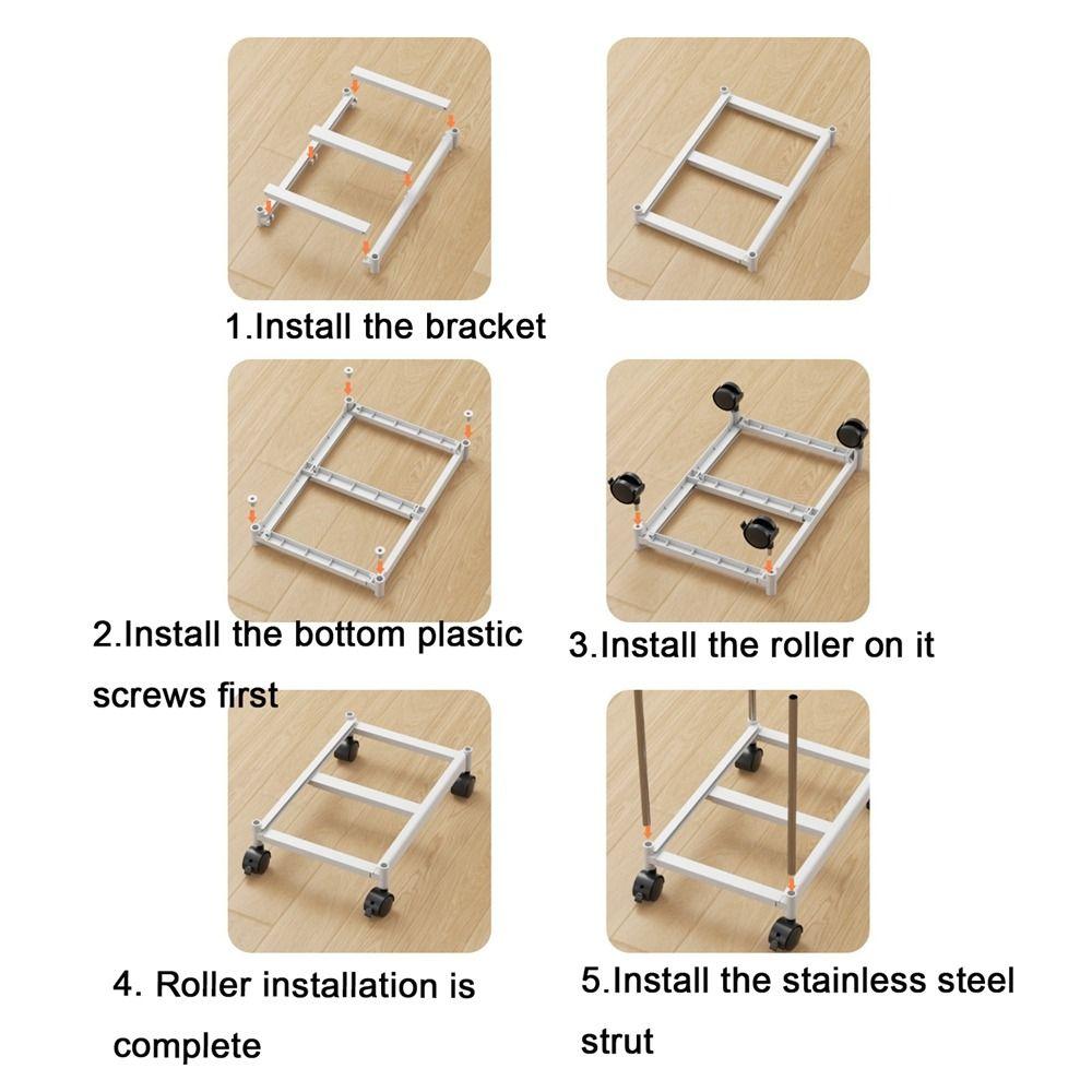 Plastic 2/3/4 Tiers Rolling Cart Space Saving Multi-Layer Storage Rack Bathroom