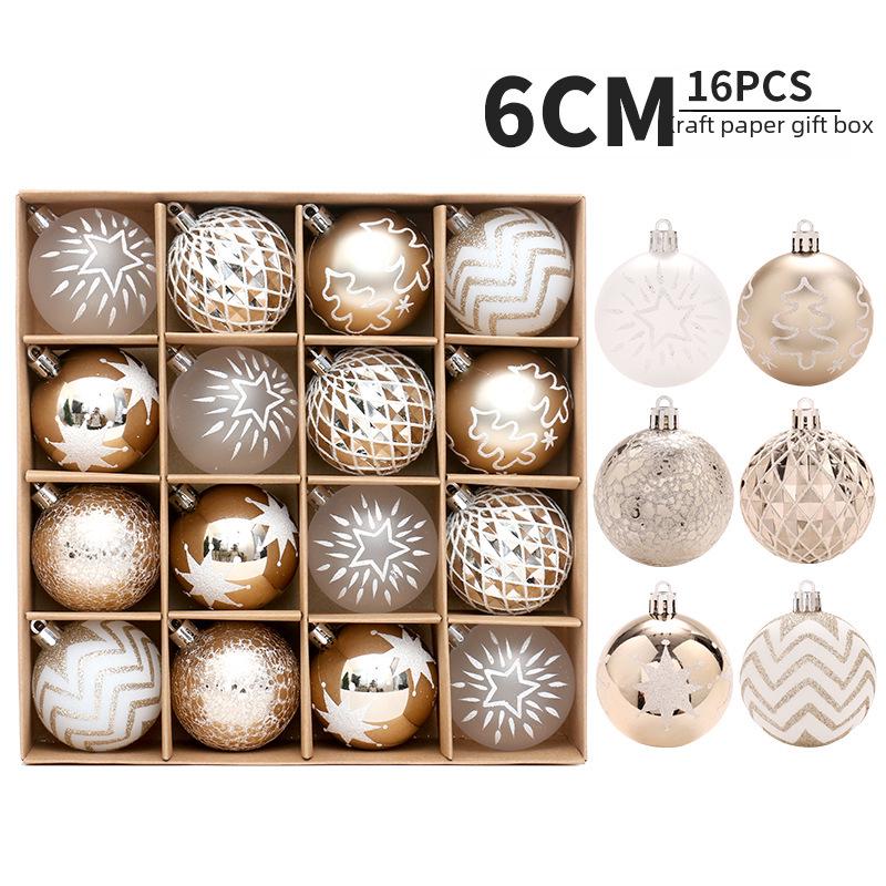 Champagne Gold & White Christmas Ball Set: Tree & Party Decorations.