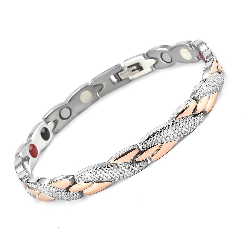 Personalized and Creative Snake Pattern Gold Bracelet Men's Stainless Steel Magnet Energy Bracelet
