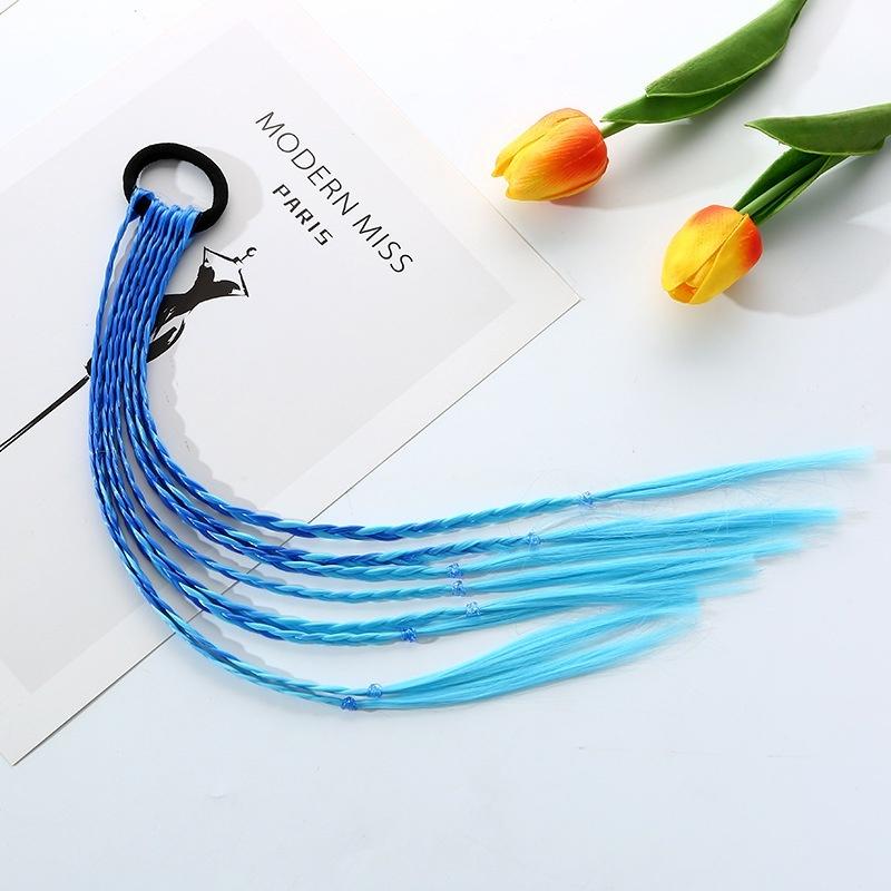 1 STÜCK Neue Mädchen Bunte Perücken Pferdeschwanz Kinder Haarschmuck Stirnband Haarornament Stirnbänder Gummibänder Beauty Haarbänder