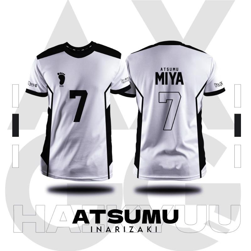 Haikyuu Inarizaki Cosplay Trikot 3D MIYA Druck Kind Anime T-Shirt Sommer Herren Damen Kurzarm Y2k Top Lässiges Volleyballkostüm L gray