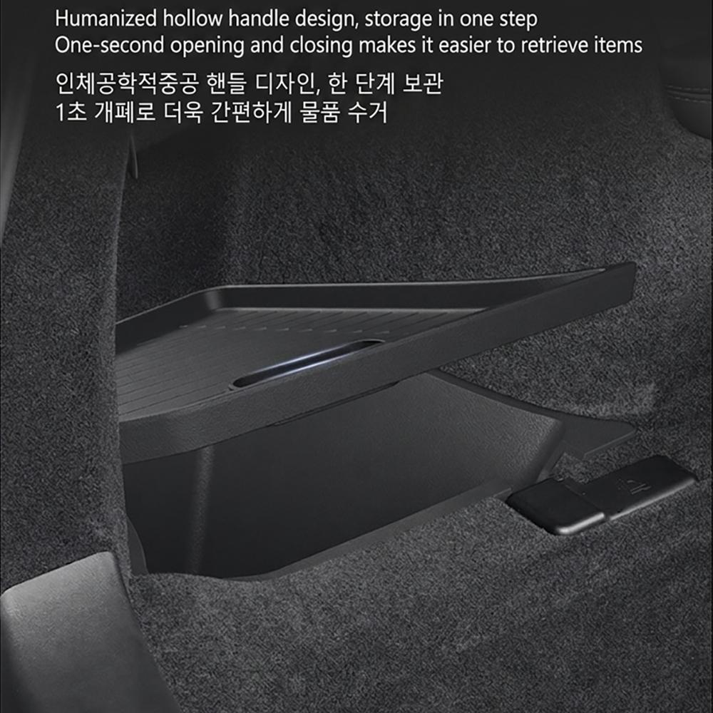 Trunk Side Storage Box Noise Absorption TPE Organizer Bins with Lids Anti Rolling 1 Pair 2026 Tesla Model Y L Long Wheelbase LWB