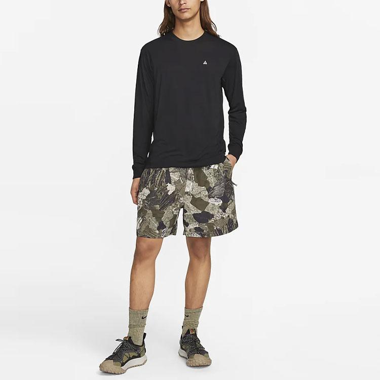 Nike Dri-FIT ACG Goat Rocks Solid Logo Crew Neck Loose Long Sleeve T-Shirt Men Tops Black DO9269-015