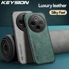 KEYSION Luxury Retro PU Leather Case for IQOO Z10 5G Soft Silicone+PC Shockproof Phone Back Cover for VIVO IQOO Z10