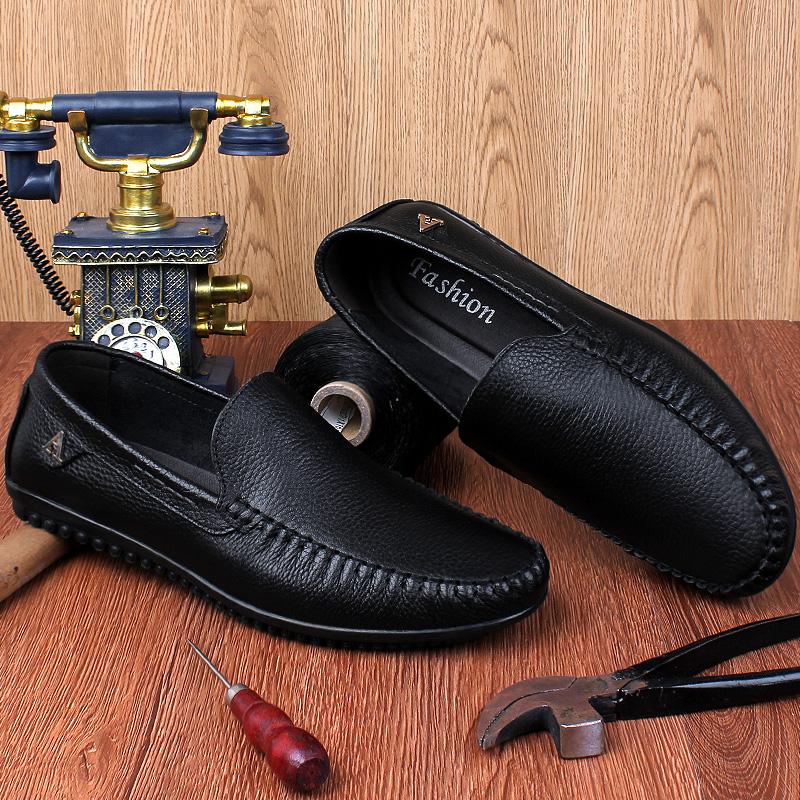 Mode Echtes Leder Herrenschuhe Luxus Business Casual Slipper Formelle Loafer Herren Mokassins Italienisch Schwarz Herren Fahrschuhe Sneakers