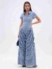 2025 European & American Women's Denim Jumpsuit: Short Sleeve, Lace-Up, Wide-Leg Jeans