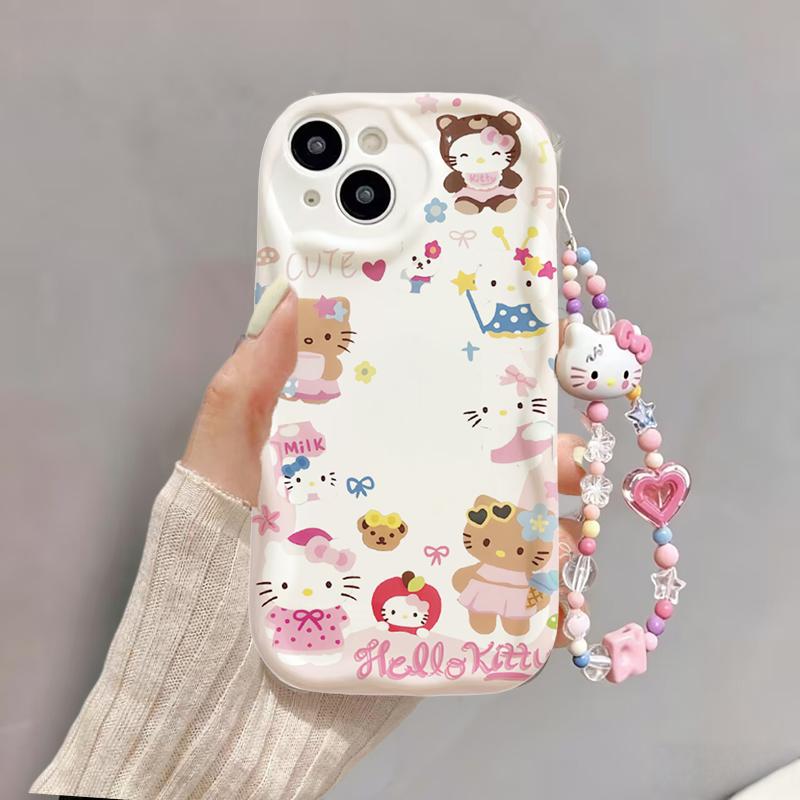 Cute Hello Kitty Chain Bracelet Casing For Huawei Honor 600 400 Lite Pro X9B X8C X8B X8A X9D X7D X7B X7A X6B X6C 90 Lite 5G Case
