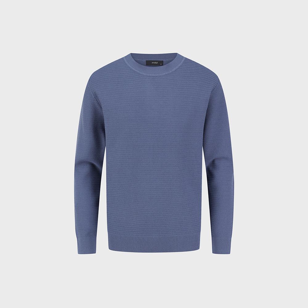 AND Z Men'S) Fine Texture Round Neck Knit_Bzf1Er1101Bl