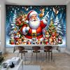 Blauer Himmel und verschneiter Zedernwald Wandbehang Wandteppich Weihnachten Wandbehang Baum Wandbehang Wunderschöne Weihnachtsbaum Kamin Geschenke
