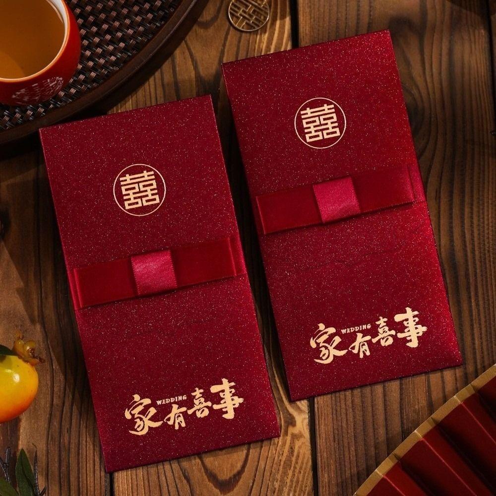 Chinese Horse Year New Year Bow Red Envelope Hard Paper Lucky Red Bag  Wedding