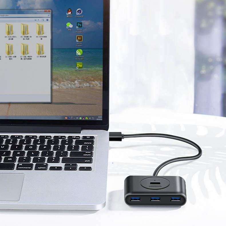 Ugreen Professional 4-Port USB 3.0 Hub with 1m White Cable (Model CR113)
