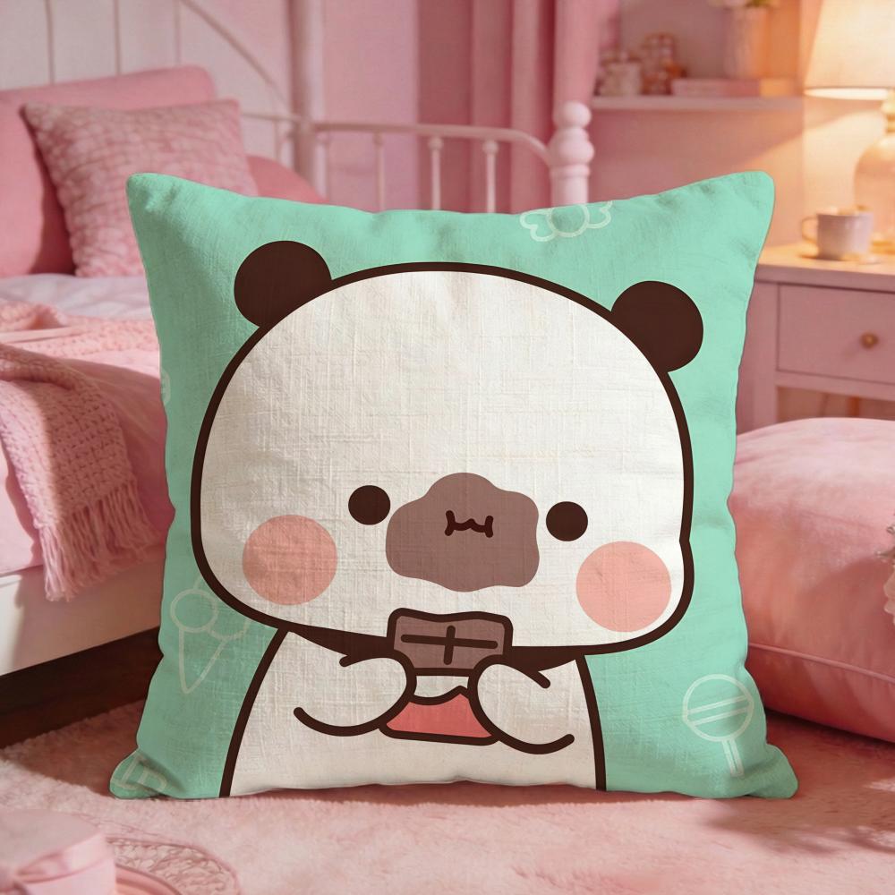 BUBU DUDU Cute Bear Cushion Cover Premium Comfort Reversible Pillow Cove Two In One Design For Any Room  Car Interior