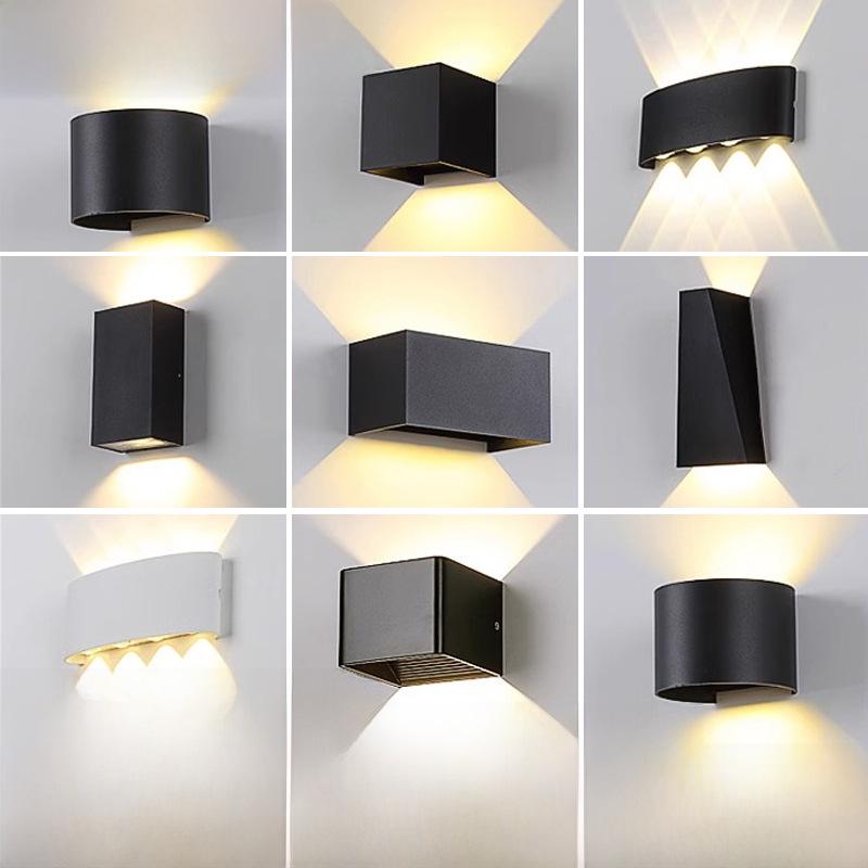 LED Outdoor Four-Leaf Clover Wall Light - Up and Down Beam Decoration for Garden and Exterior Walls.