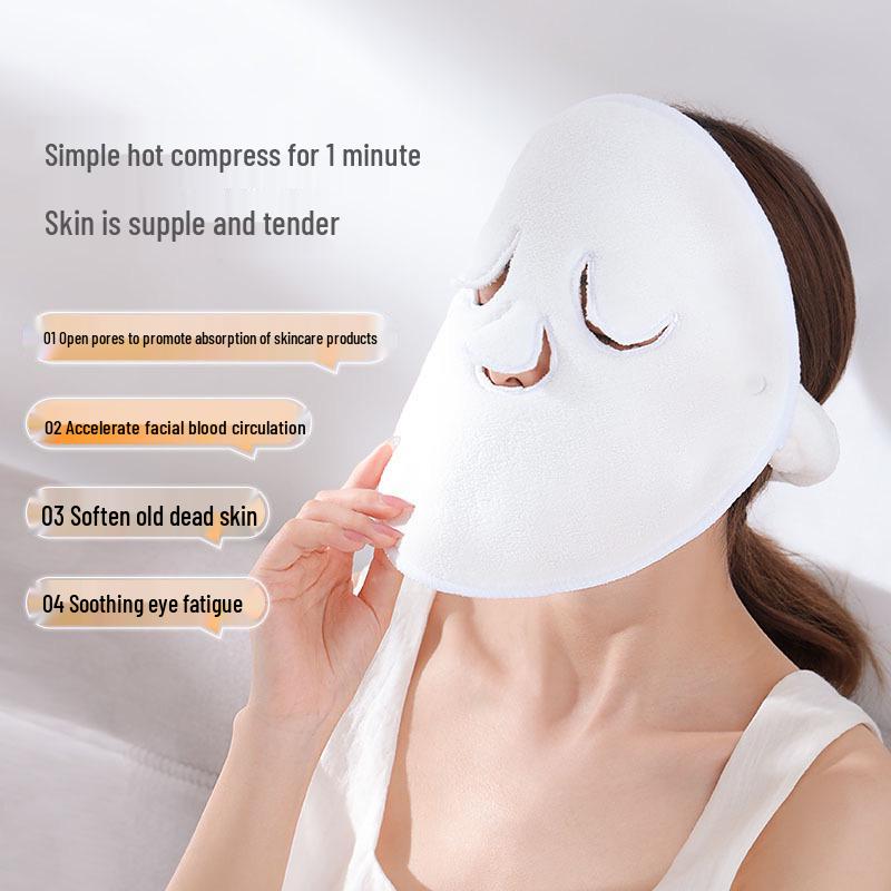 Fortykket fuktighetsgivende ansiktshåndkle for varm og kald kompress, hudrens og maskeinfusjon