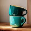 Caneca de cerâmica estilo nórdico para café da manhã, copo para micro-ondas, resistente ao calor, caneca para café, chá e leite, grande capacidade