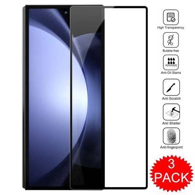 3 Stück Gehärtetes Glas für Samsung Galaxy Z Fold 7 Gebogene Vollabdeckung Displayschutz für Samsung Z Fold 6 5 4 Displayschutz