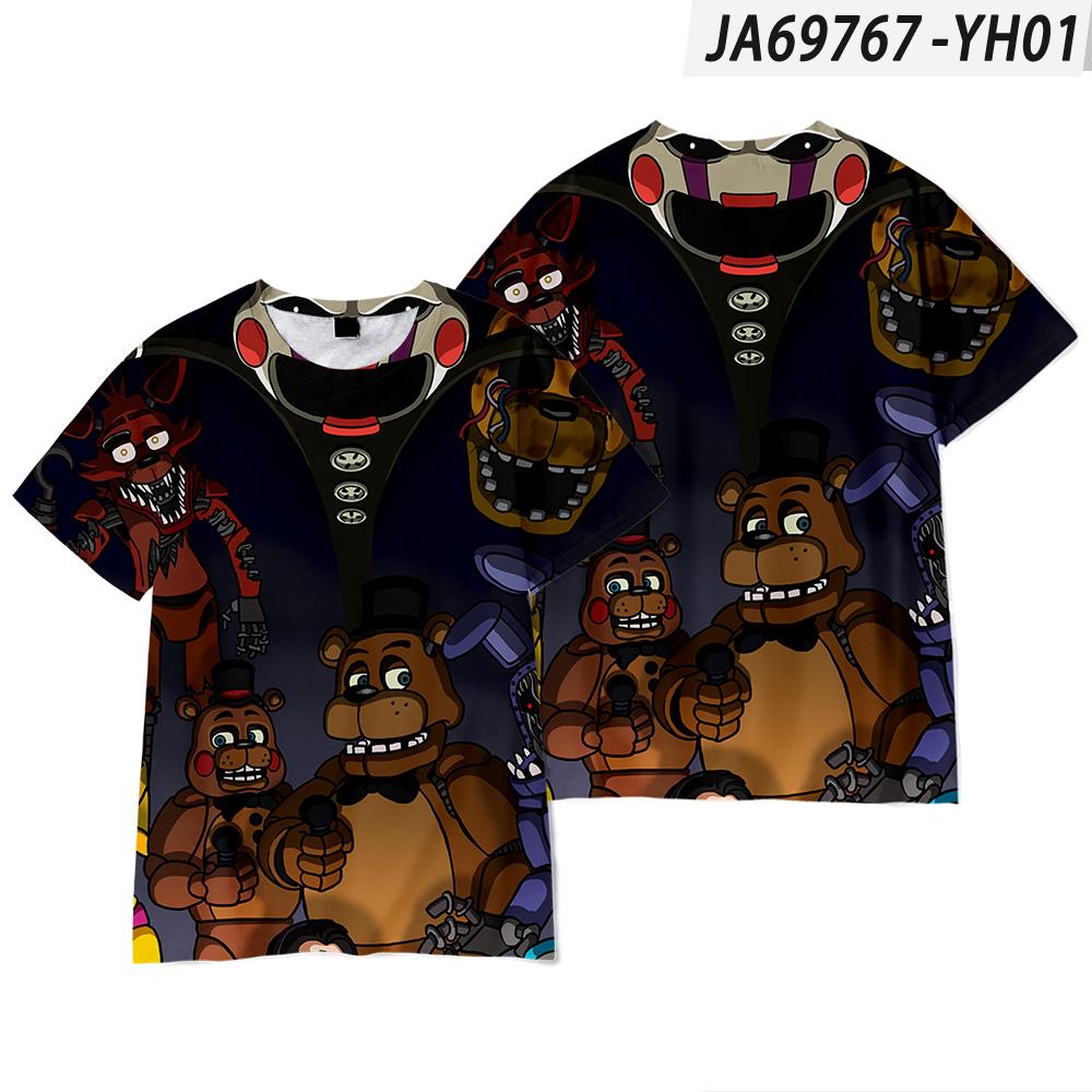 Koszula Harajuku Pięć nocy u Freddysa Anime Koszulka z okrągłym dekoltem i krótkim rękawem Moda unisex Ponadgabarytowa koszulka męska i damska