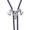 Elegant Black Bolo Tie with Bull Pendant Cowboy Bull Necktie Western Necklace Cool Bola-Tie Western Cowboy Costume