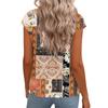 Women's Fashion V-neck Bohemian Print Short Sleeve Top